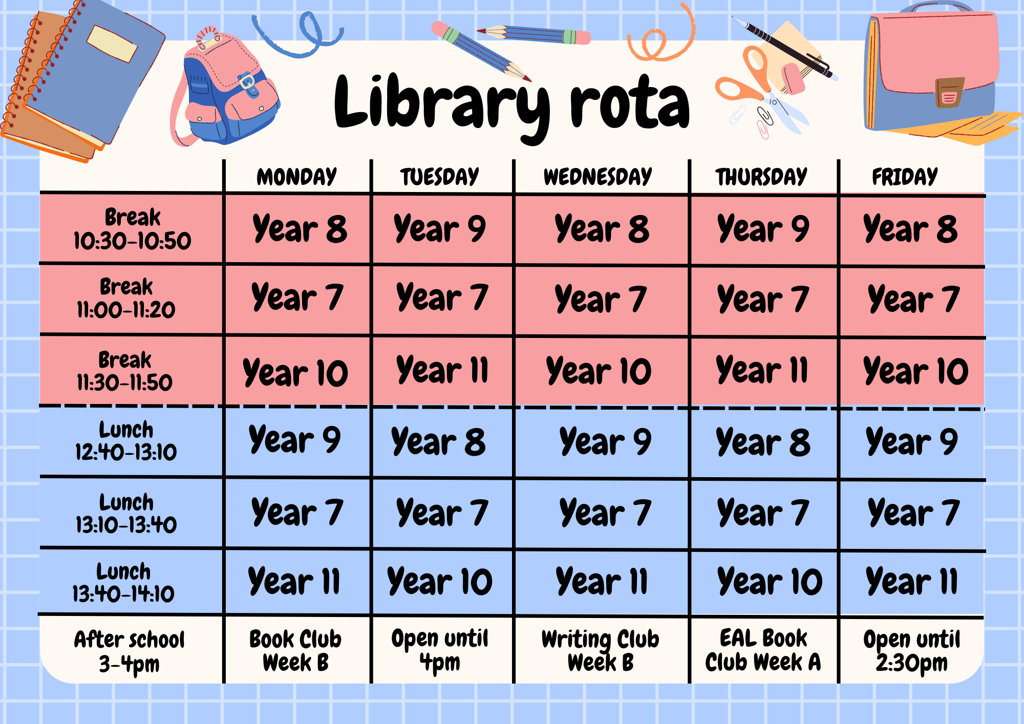 library rota 2425